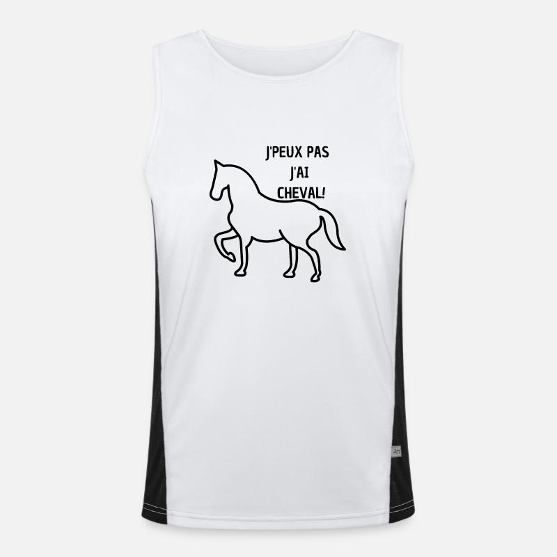 J'PEUX PAS J'AI CHEVAL Débardeur respirant contrasté Homme 