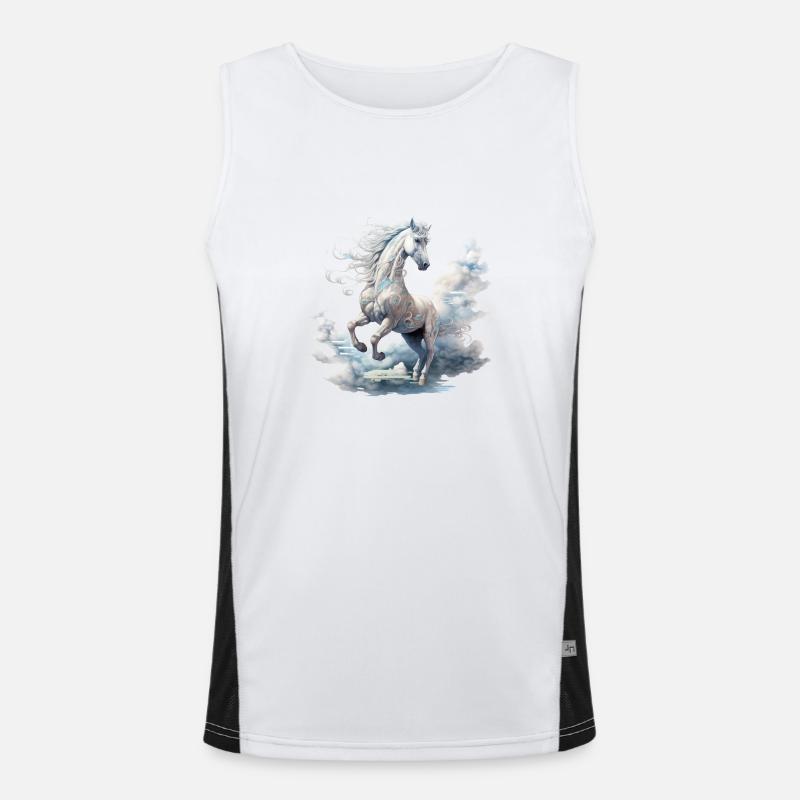 das weiße Pferd Funktionelles Kontrast-Tank Top für Männer 