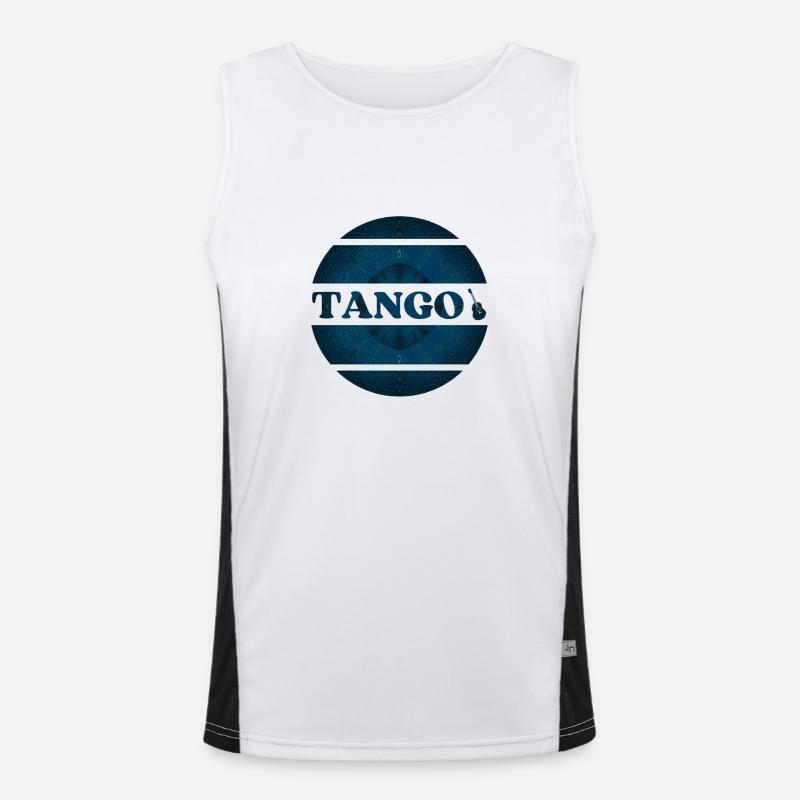 Blue tango design for tango dancers Men's Functional Contrast Tank Top 