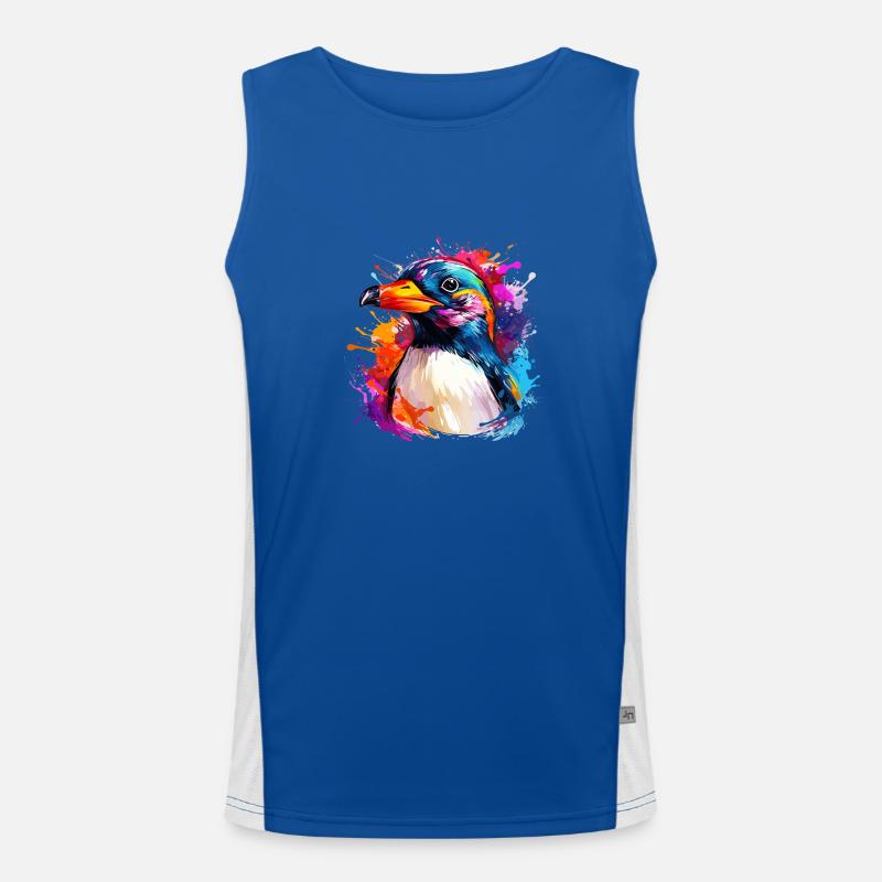 bunter Pinguin Funktionelles Kontrast-Tank Top für Männer 