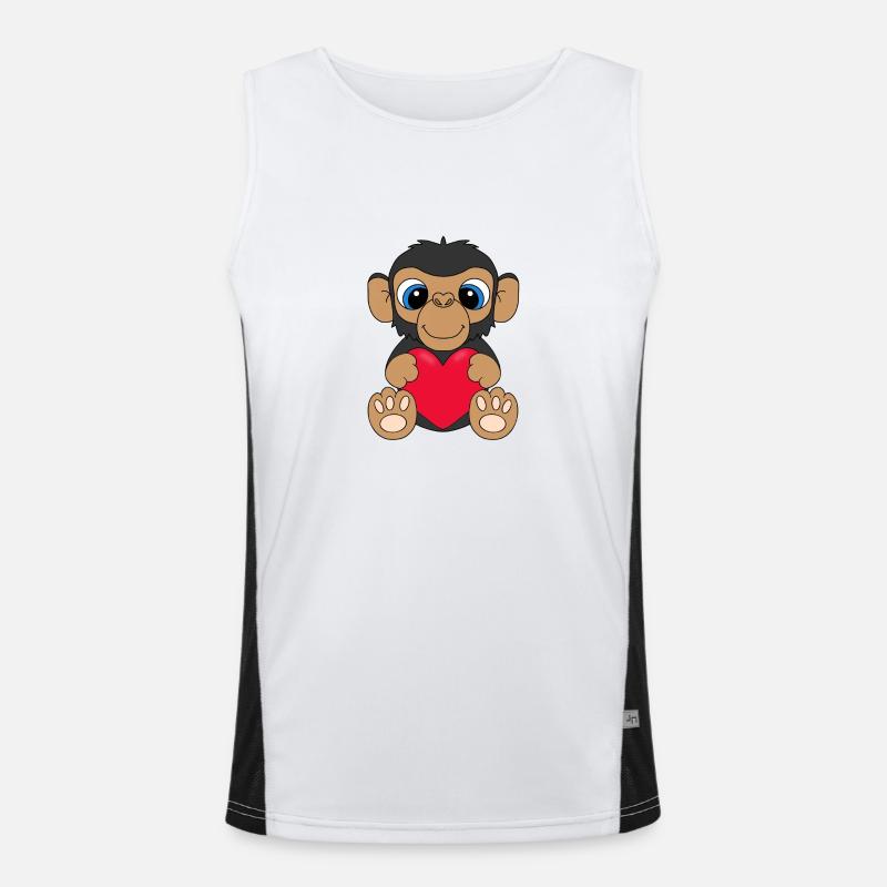 AFFE - HERZ - LIEBE - TIER Funktionelles Kontrast-Tank Top für Männer 