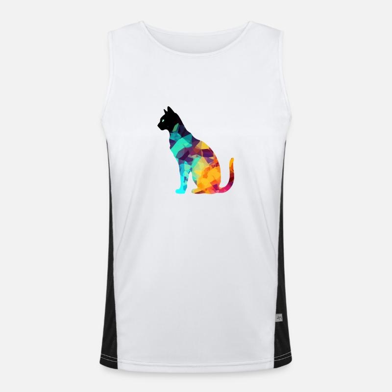 Aki the multicolored cat Men's Functional Contrast Tank Top 