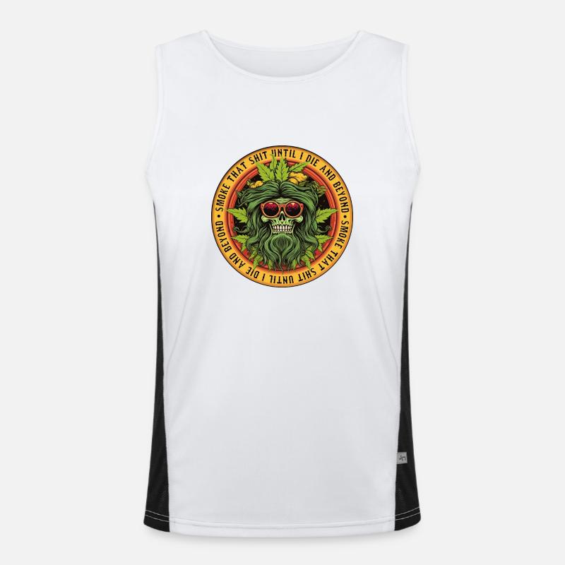 Marijuana Skull Men's Functional Contrast Tank Top 