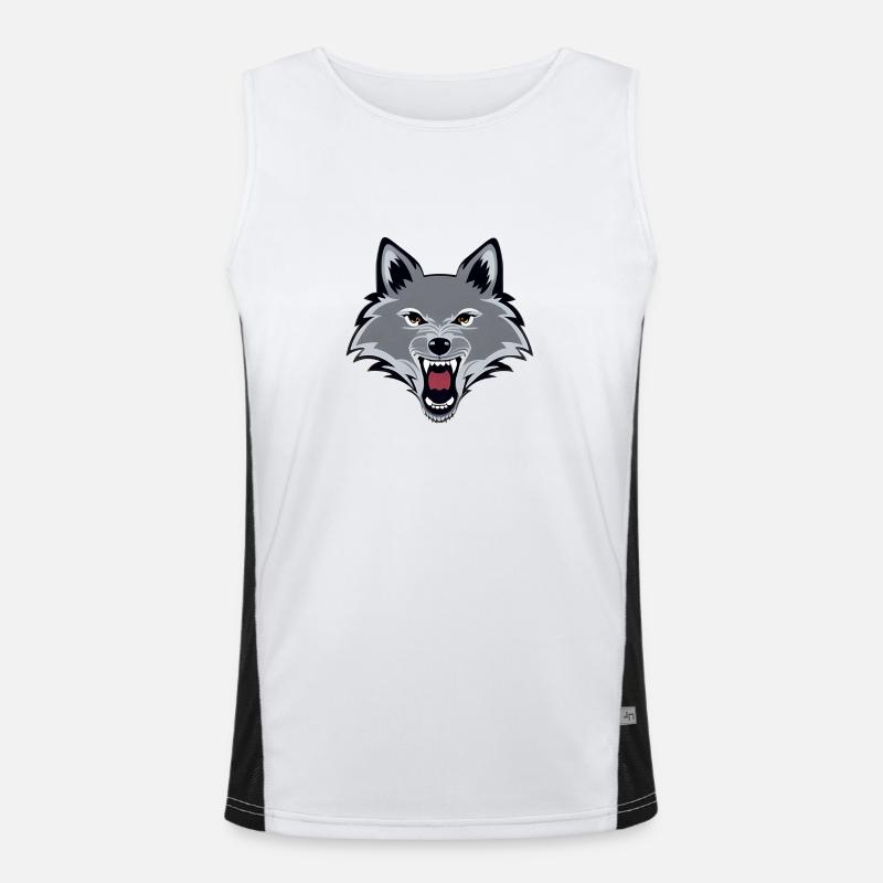 angry wolf Men's Functional Contrast Tank Top 