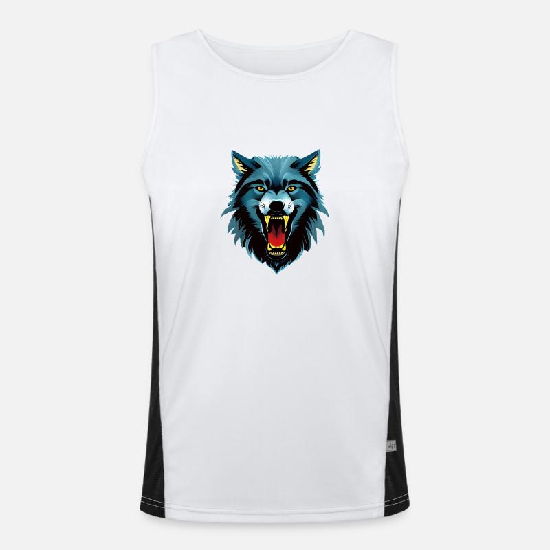 Wolf Funktionelles Kontrast-Tank Top für Männer 