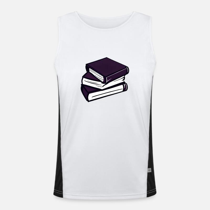 Book Reading Books Gift Reader Book Lover Men's Functional Contrast Tank Top 