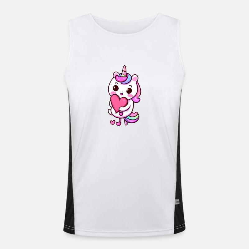 Einhorn Fabeltier Unicorn Mädchen Einhörner Funktionelles Kontrast-Tank Top für Männer 