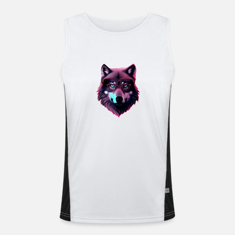Wolf Funktionelles Kontrast-Tank Top für Männer 