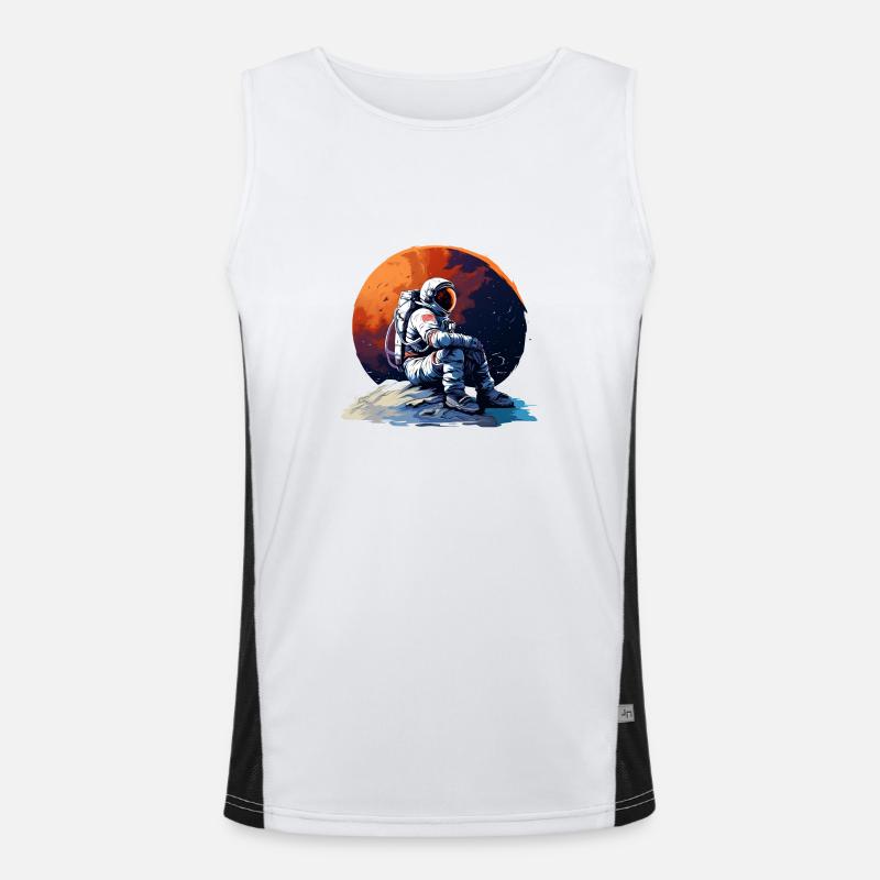Gestrandeter Astronaut Funktionelles Kontrast-Tank Top für Männer 