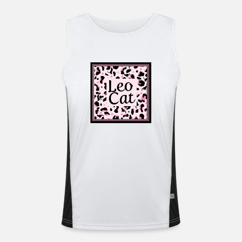 Leo Cat Leopard Design Débardeur respirant contrasté Homme 