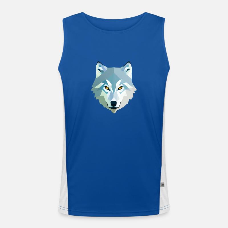Wolf Funktionelles Kontrast-Tank Top für Männer 