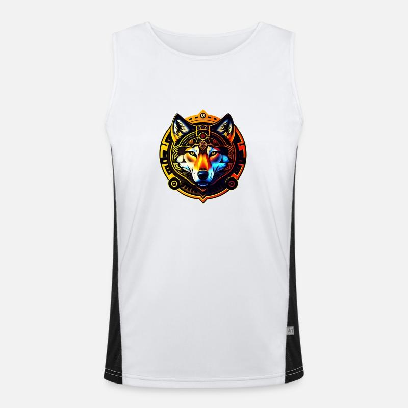 ul - Men's Functional Contrast Tank Top  - white/black