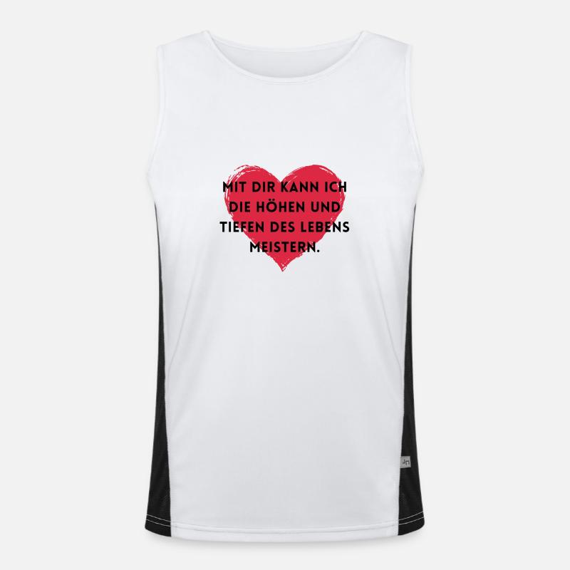 Mit dir kann ich Höhen und Tiefen meistern Funktionelles Kontrast-Tank Top für Männer 