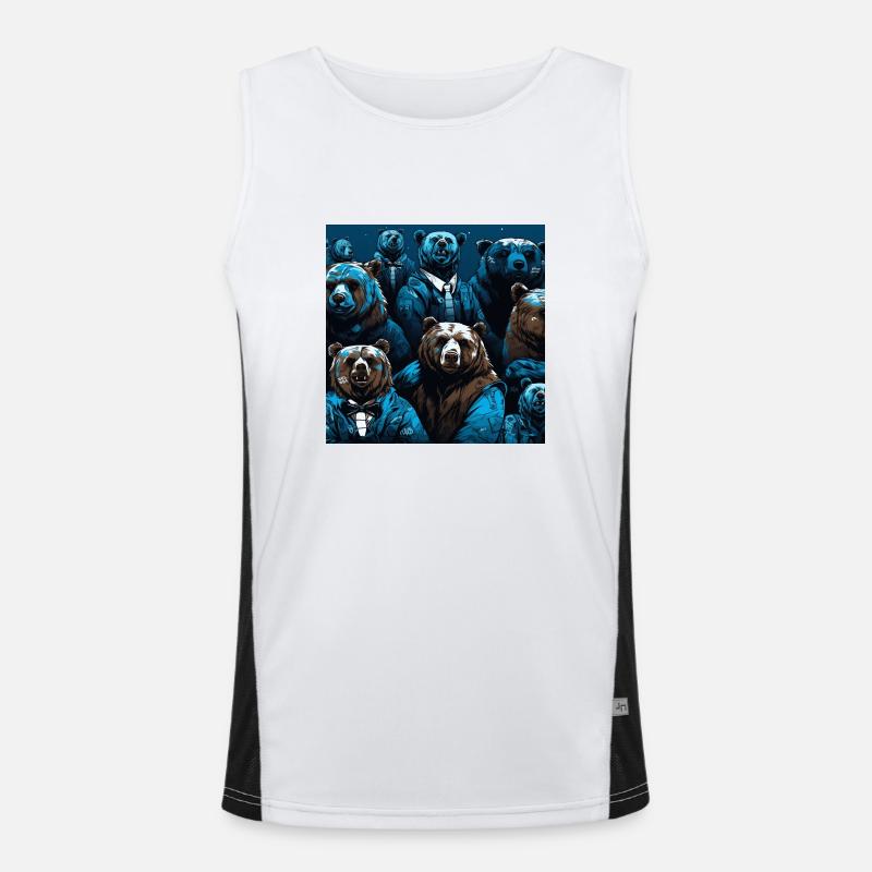 Neon neon style bear pattern - Men's Functional Contrast Tank Top  - white/black