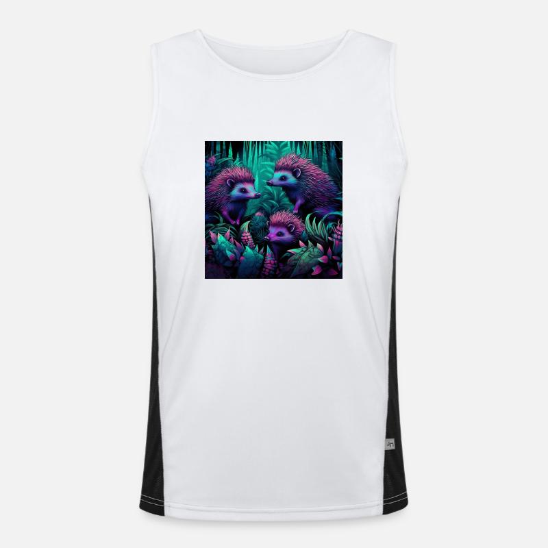 Neon style hedgehogs Men's Functional Contrast Tank Top 