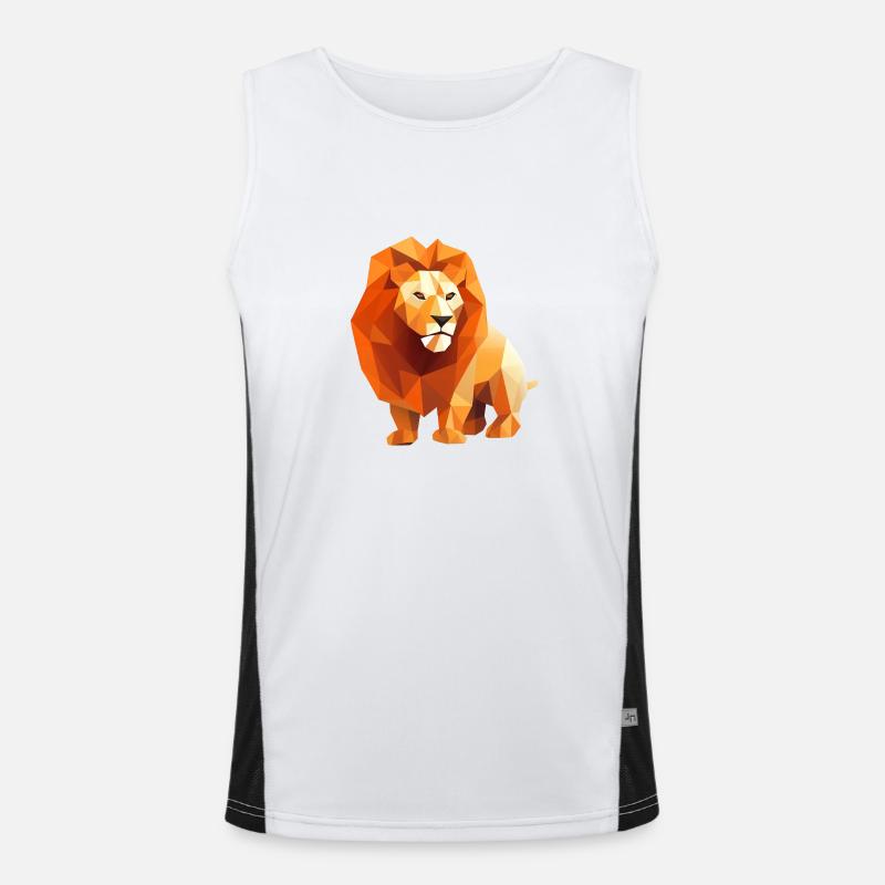 Conception de logo Lion Head Low Poly Débardeur respirant contrasté Homme 