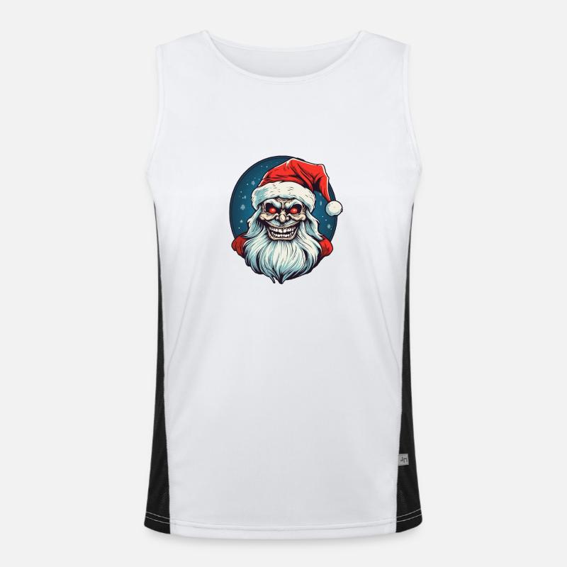 Conception du logo Ugly Zombie Christmas Santa Clause Débardeur respirant contrasté Homme 