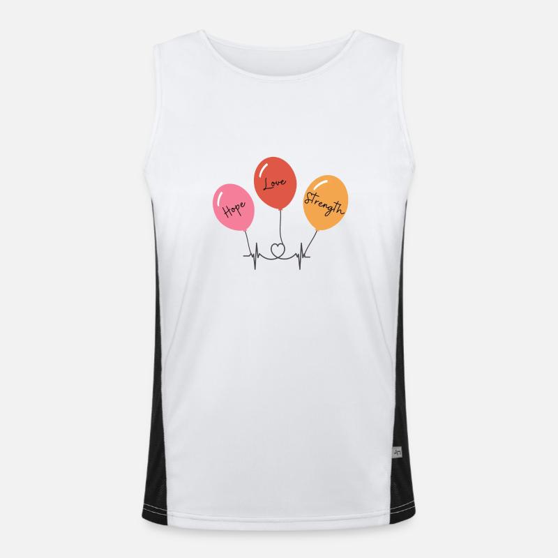"Hope, Love and Strength" - Values that inspire Men's Functional Contrast Tank Top 