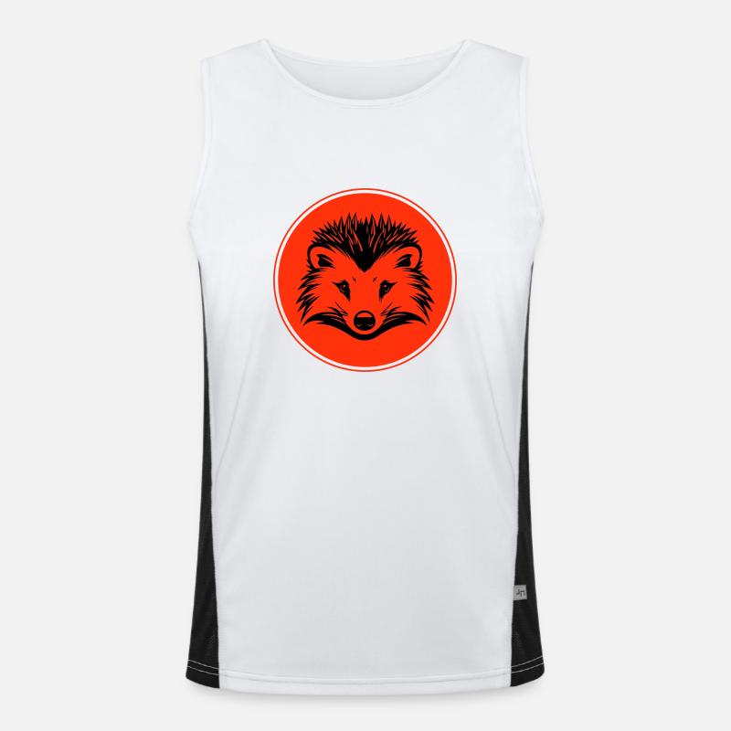 Hedgehog Animal Men's Functional Contrast Tank Top 