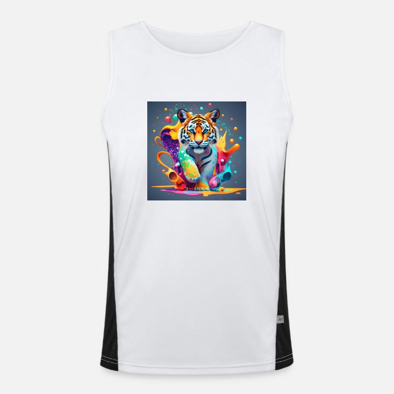 colorful lion Men's Functional Contrast Tank Top 