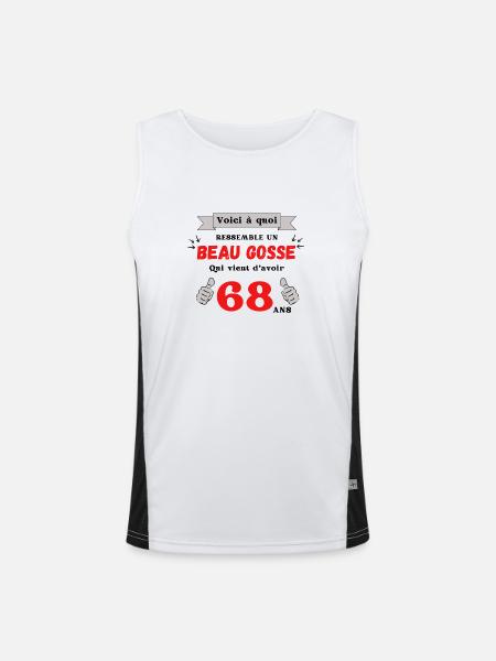 This Looks Like A Handsome 68-Year-Old Kid - Men's Functional Contrast Tank Top  - white/black - Front