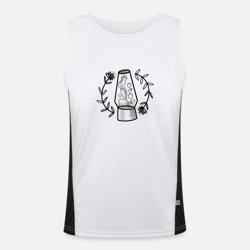 Witchcore handgezeichnete Lavalampe und Blumen Funktionelles Kontrast-Tank Top für Männer 