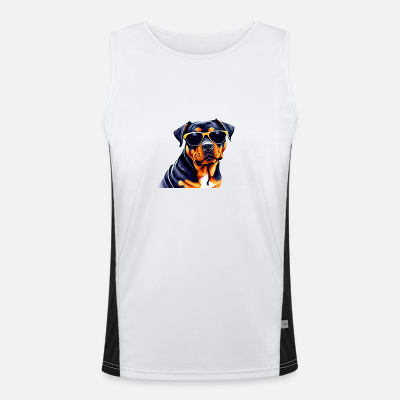 Rottweiler Chien Chiot Rottweiler Chiot Chiens Débardeur respirant contrasté Homme 