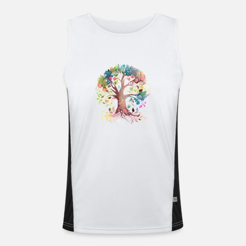 Lebensbaum Yoga Meditation Baum des Lebens Funktionelles Kontrast-Tank Top für Männer 