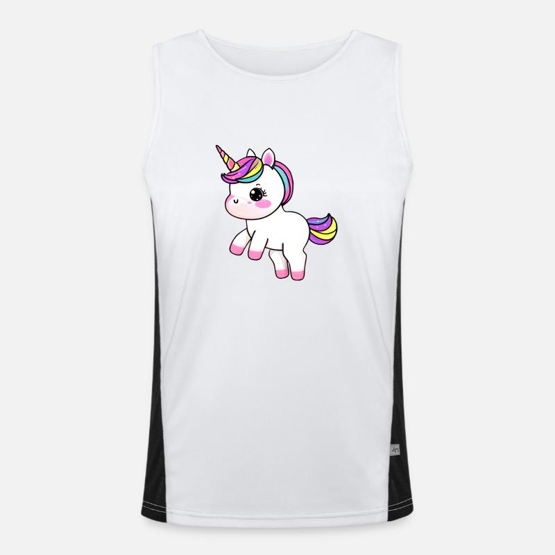 Einhorn Fabeltier Mädchen Einhörner Unicorn Funktionelles Kontrast-Tank Top für Männer 