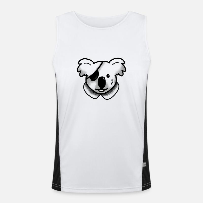 Tatouage mignon Koala Pirate dans un collier Débardeur respirant contrasté Homme 