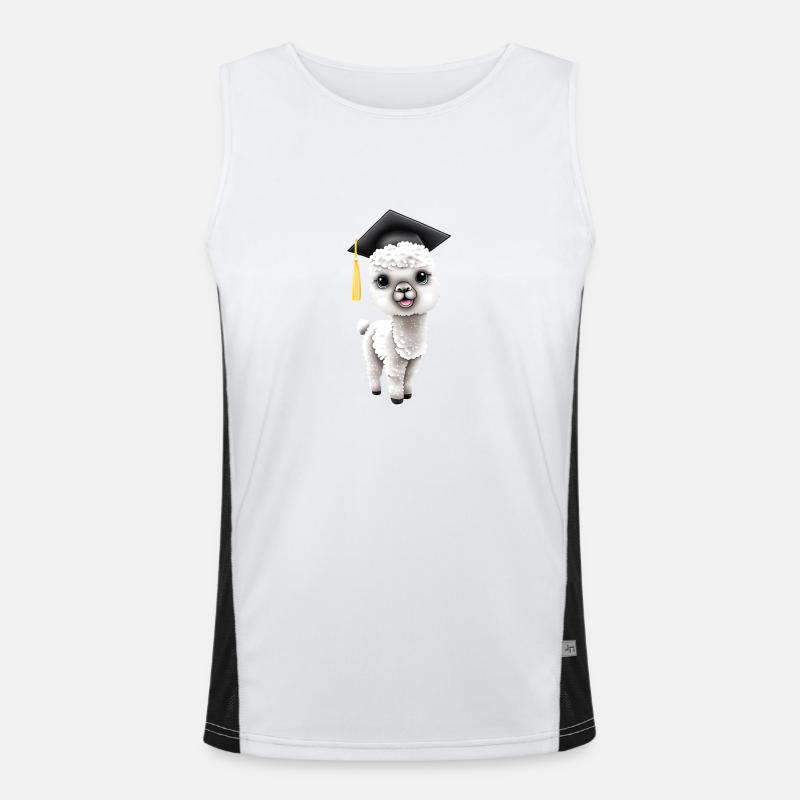 Bachelor Absolvent Schulabschluss Alpaka Studium Funktionelles Kontrast-Tank Top für Männer 