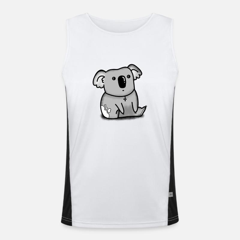 Little grey Koala Sitting Men's Functional Contrast Tank Top 