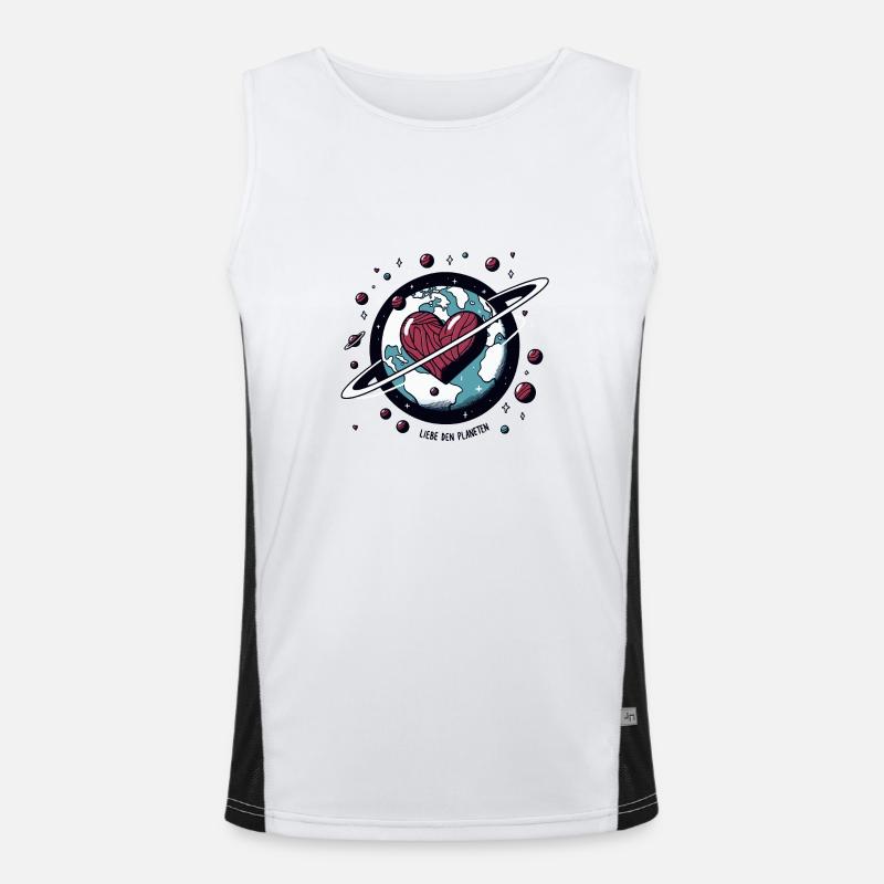 Liebe den Planeten ❤️🌍 Funktionelles Kontrast-Tank Top für Männer 