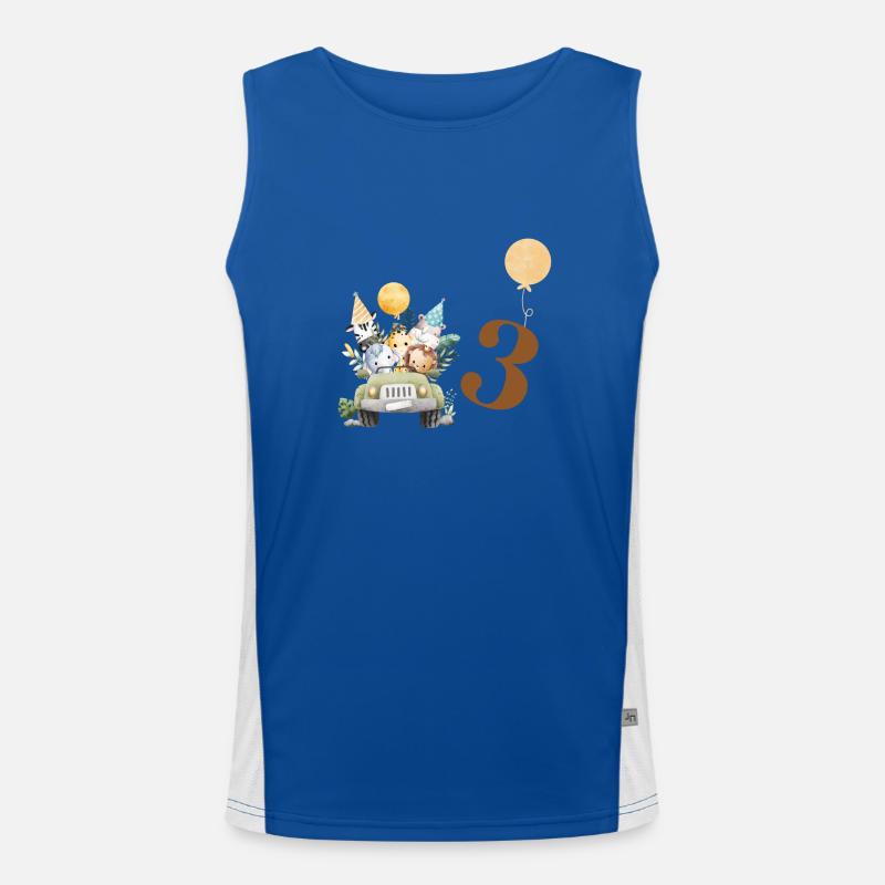 3rd Birthday Safari Men's Functional Contrast Tank Top 
