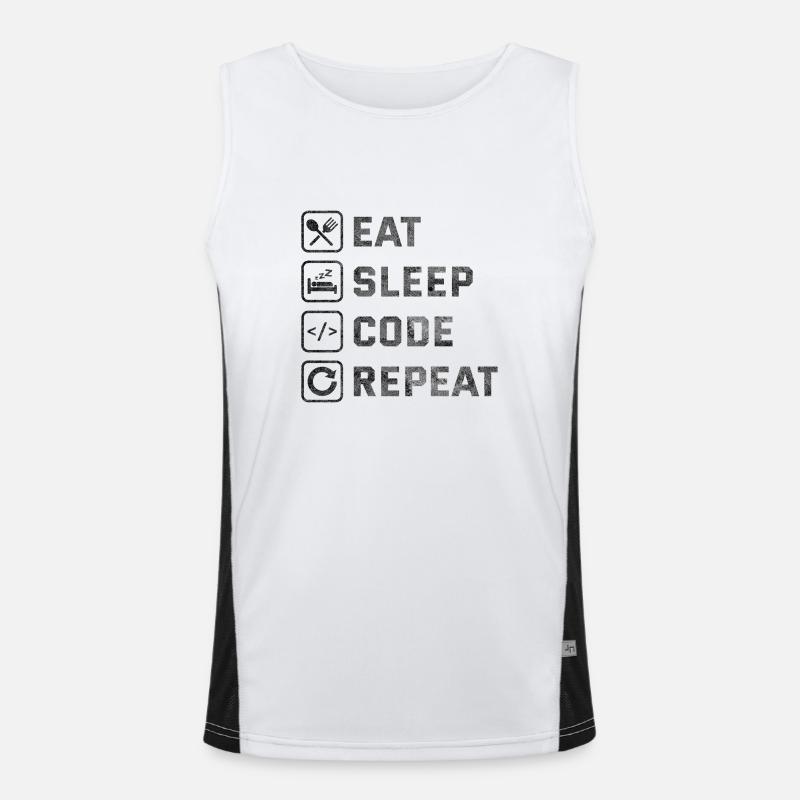 Eat Sleep Code Repeat Men's Functional Contrast Tank Top 