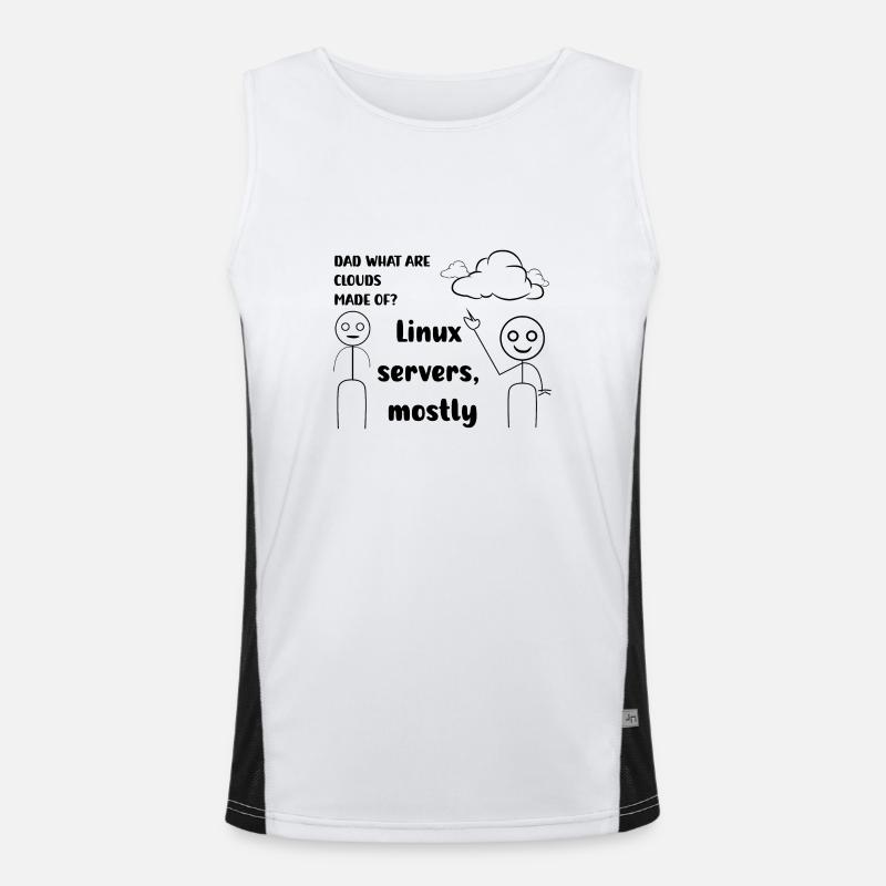 Dad what are cloud mad of ? Linux servers mostly Men's Functional Contrast Tank Top 