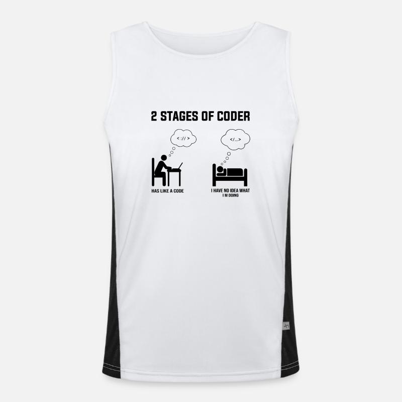 2 Stufen des Programmierers - Geschenkidee Humor Code Codierung Funktionelles Kontrast-Tank Top für Männer 