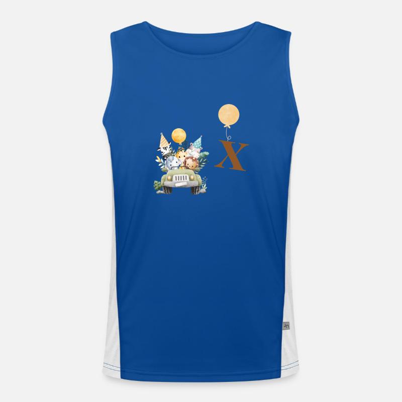 Buchstabe x Safari Funktionelles Kontrast-Tank Top für Männer 