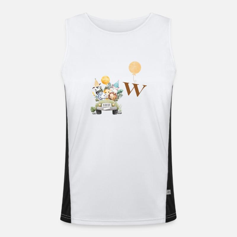 Buchstabe W Safari Funktionelles Kontrast-Tank Top für Männer 