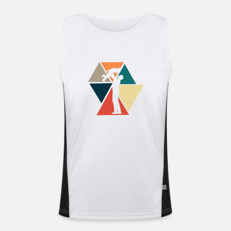 Vintage Retro Papa - Papa Geschenkidee Funktionelles Kontrast-Tank Top für Männer 