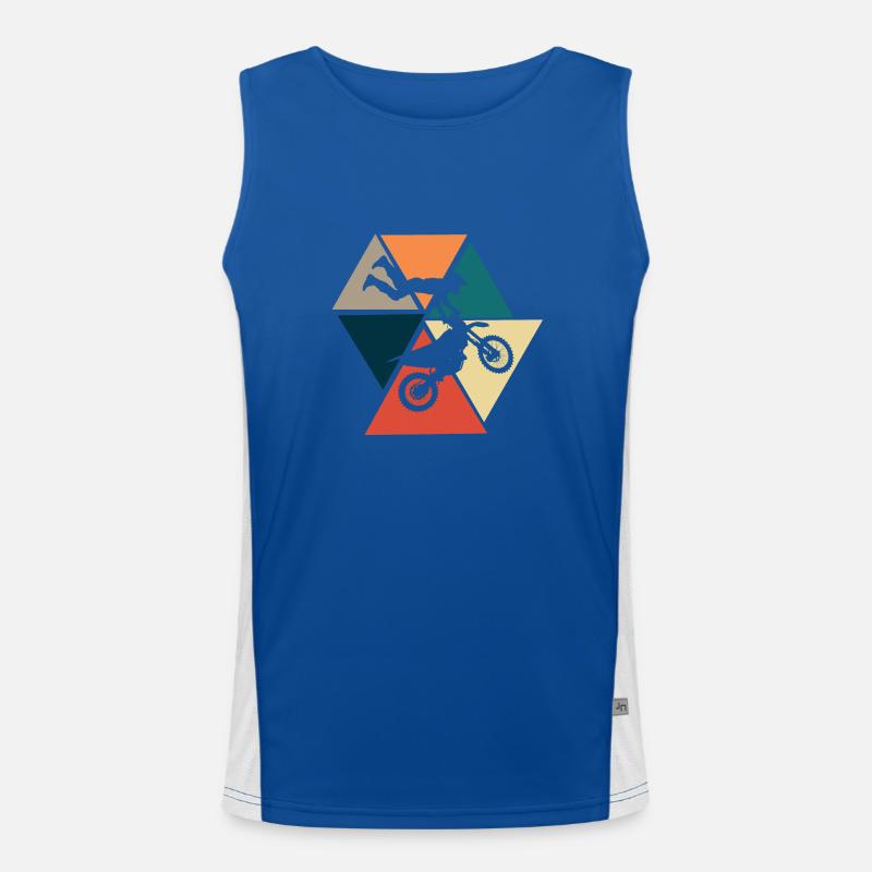 Vintage Retro Motorcycle - Motorcycle Gift Idea Men's Functional Contrast Tank Top 