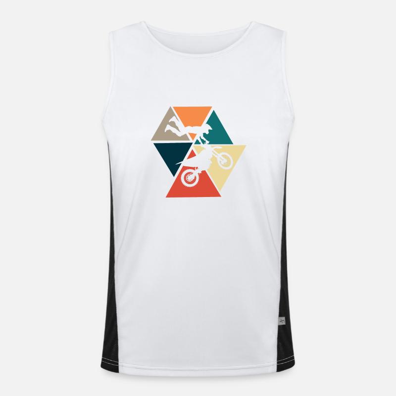 Vintage Retro Motorcycle - Motorcycle Gift Idea Men's Functional Contrast Tank Top 