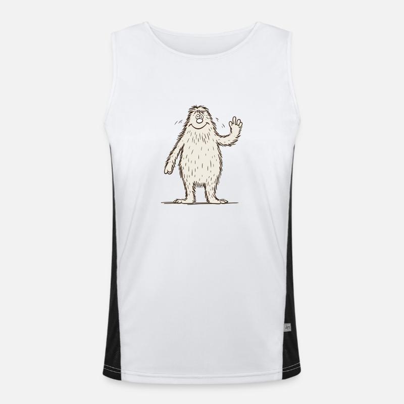 Bigfoot Sasquatch Yeti - comme dessin de bande dessinée Débardeur respirant contrasté Homme 