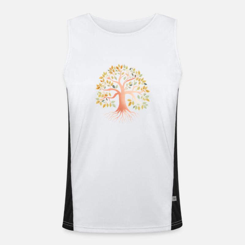 Lebensbaum Yoga Baum des Lebens Meditation Funktionelles Kontrast-Tank Top für Männer 