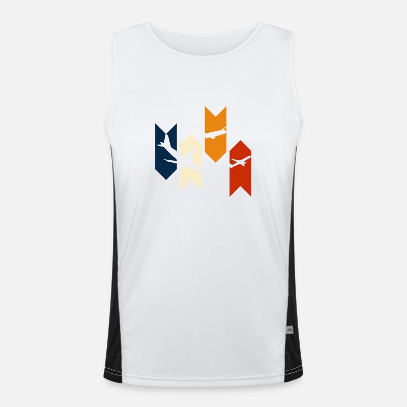 Vintage Retro Flugzeug - Flugzeug Geschenkidee Funktionelles Kontrast-Tank Top für Männer 