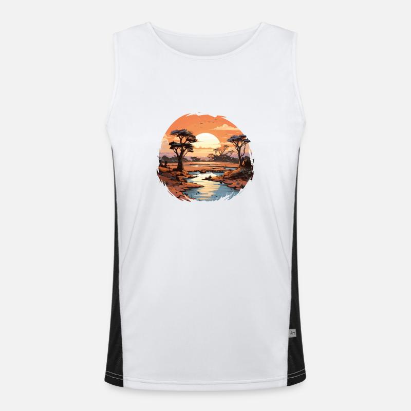 Savanne Funktionelles Kontrast-Tank Top für Männer 