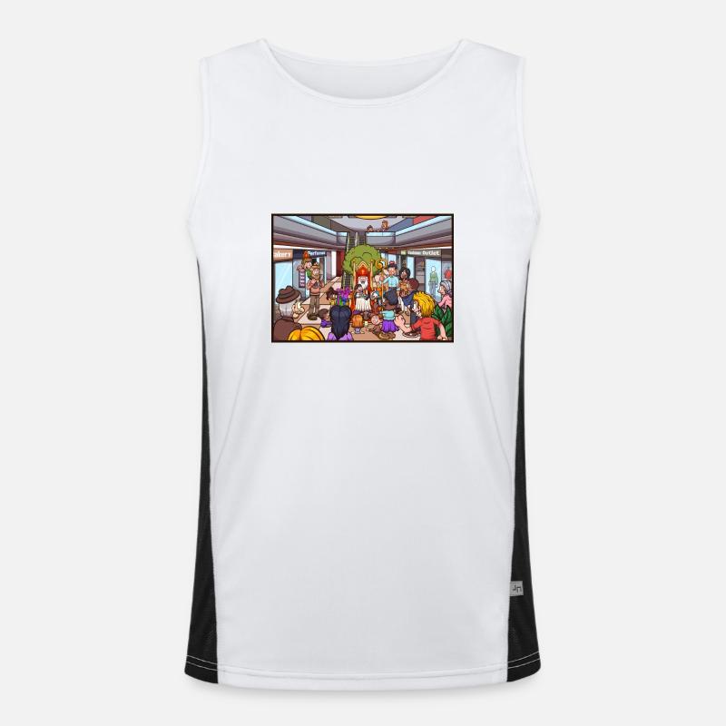 St. Nikolaus mit Menschen Funktionelles Kontrast-Tank Top für Männer 