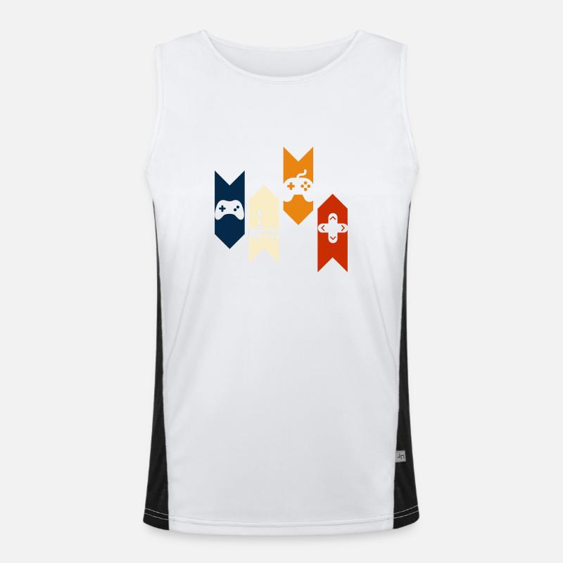 Vintage Retro Console Console Gift Idea Men's Functional Contrast Tank Top 