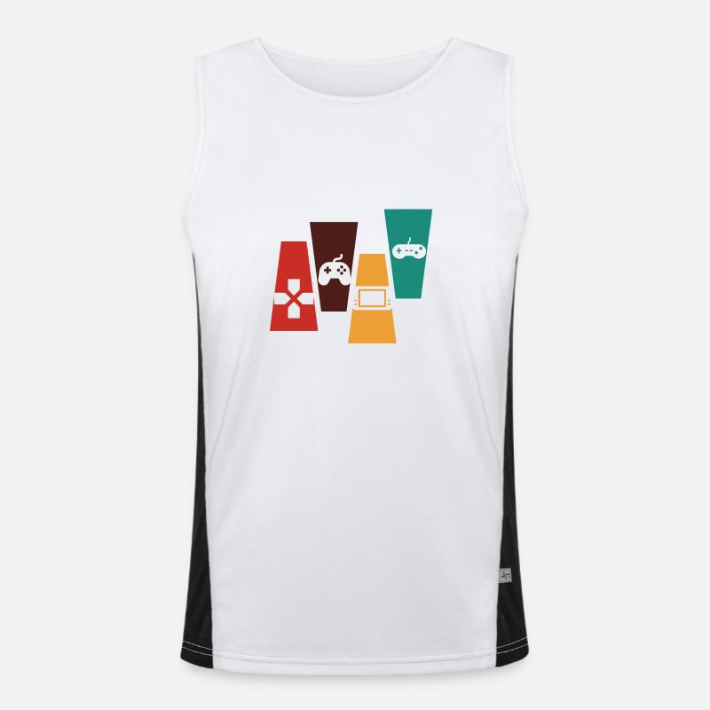 Vintage Retro Konsole Konsole Geschenkidee Funktionelles Kontrast-Tank Top für Männer 