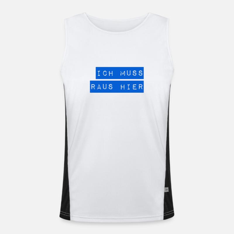 ich möchte weg von hier Funktionelles Kontrast-Tank Top für Männer 
